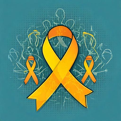 Ruban dorée symbole du cancer pédiatrique